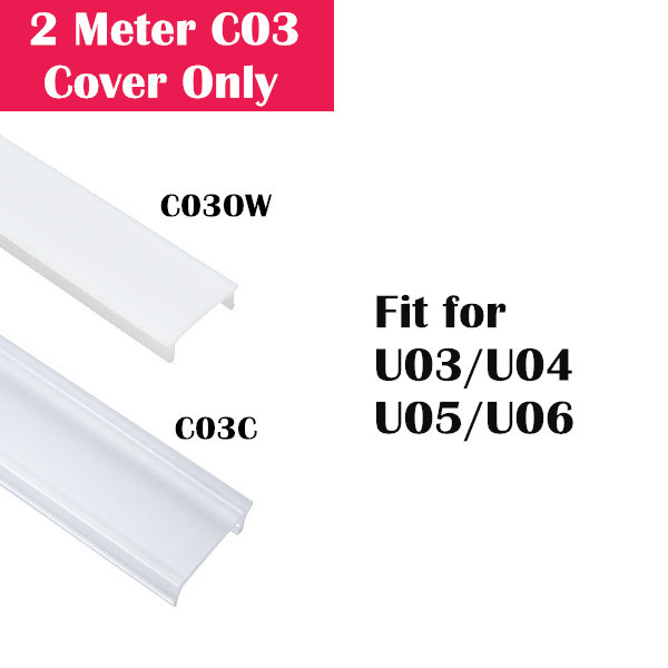 2Meter (6.6ft) Cover Only for LED Aluminum Channel U03/U04/U05/U06