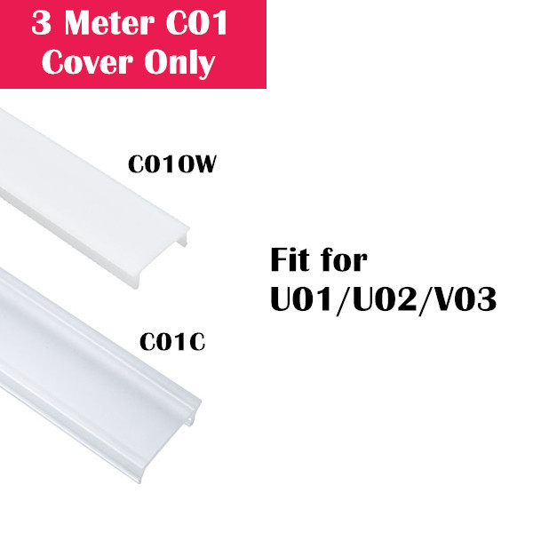 3Meter (9.9ft) Cover Only for LED Aluminum Channel U01/U02/V03