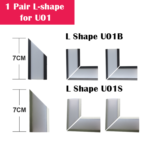1 Pair Spliced L-shape for U01 LED Aluminum Channel