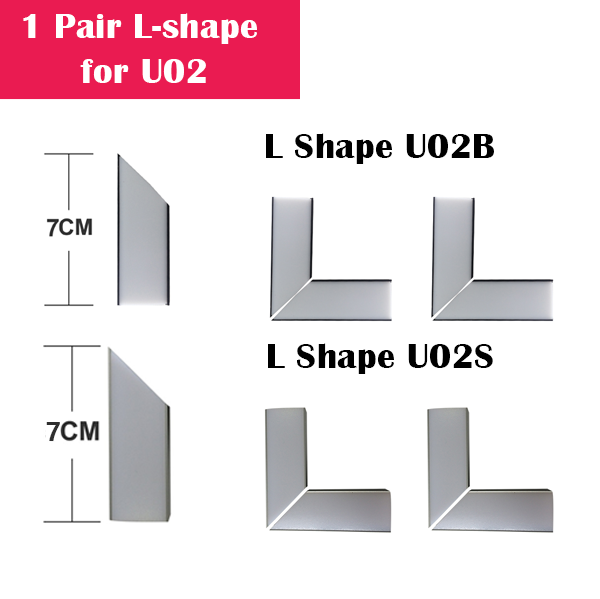 1 Pair Spliced L-shape for U02 LED Aluminum Channel