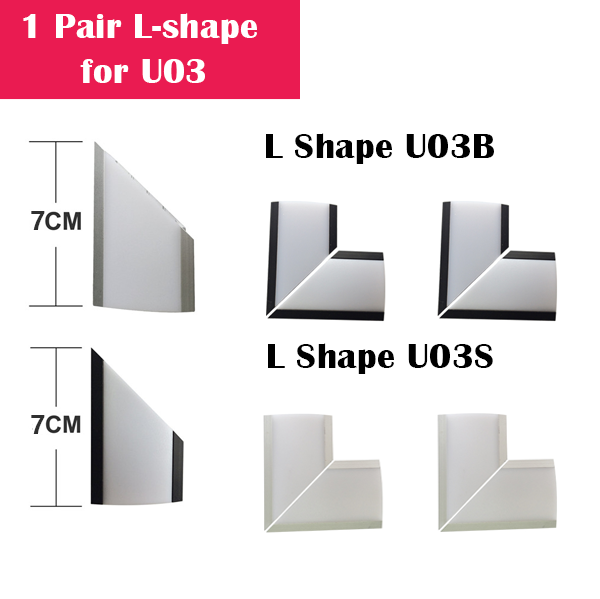 1 Pair Spliced L-shape for U03 LED Aluminum Channel