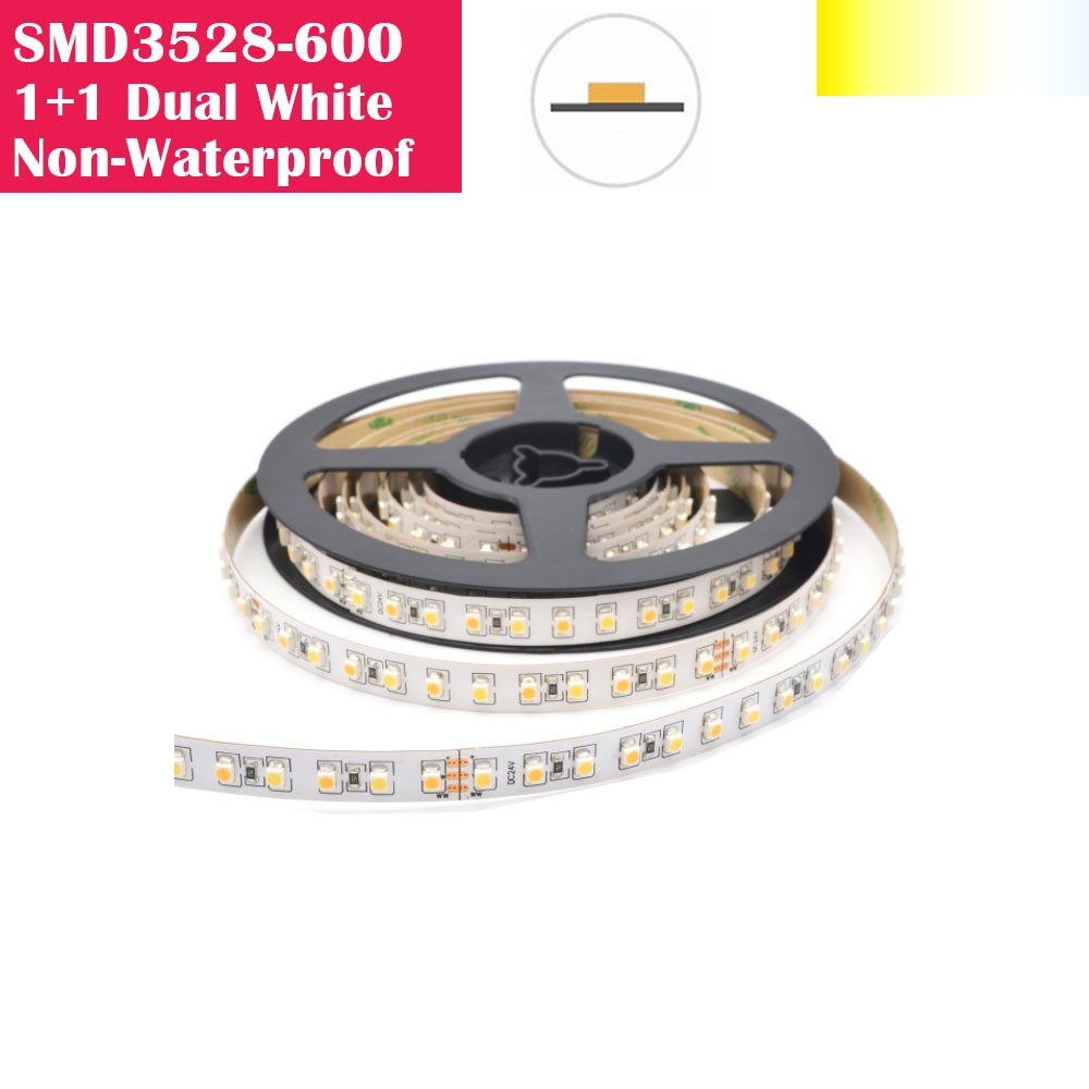 5 Meters SMD3528 Non-waterproof 600LEDs Dual White Color Flexible LED Strip Lights