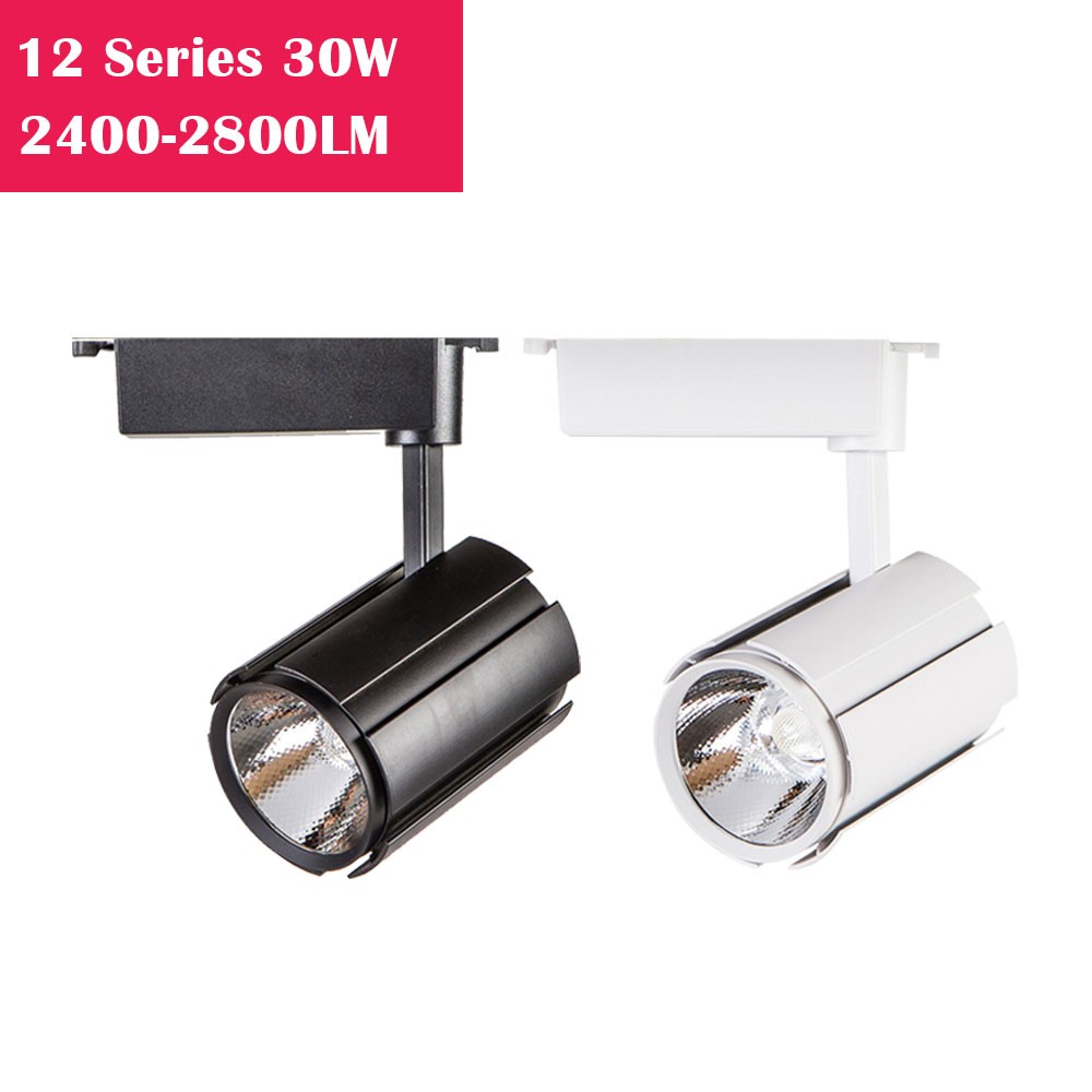30W Cylinder LED Track Light Head 12 Series Indoor Use
