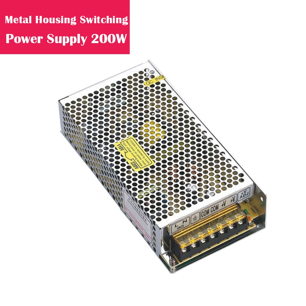 12V 16.66Amp 200W Metal Housing Switching Indoor LED Power Supply in Aluminum Shell