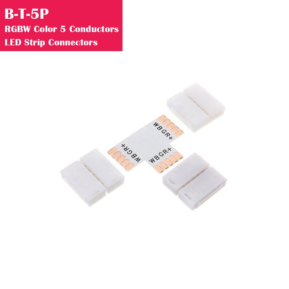 RGBW Color Gapless Strip to Strip 5 Conductor LED Strip Connector