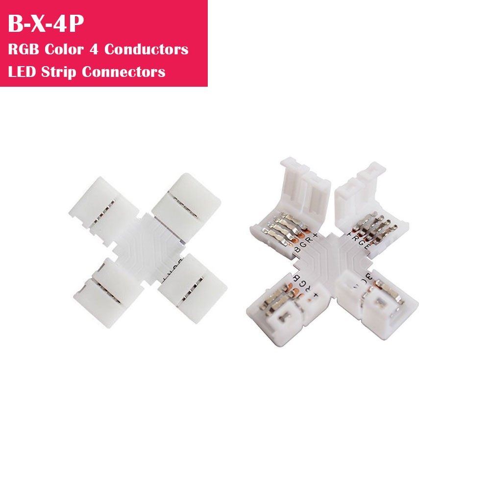 RGB Color Gapless Strip to Strip 4 Conductor LED Strip Connector