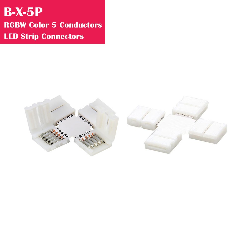RGBW Color Gapless Strip to Strip 5 Conductor LED Strip Connector