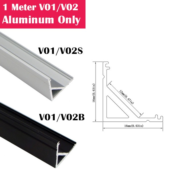 1Meter (3.3ft) V01/V02 LED Aluminum Channel Only