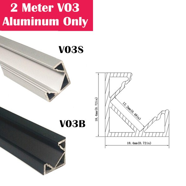 2Meter (6.6ft) V03 LED Aluminum Channel Only