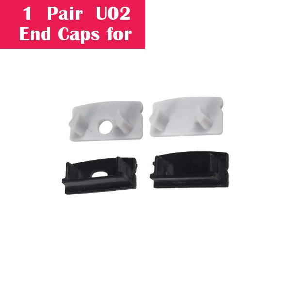 One Pair End Caps For U02 (1x With Hole End Cap + 1x With Out Hole End Cap)