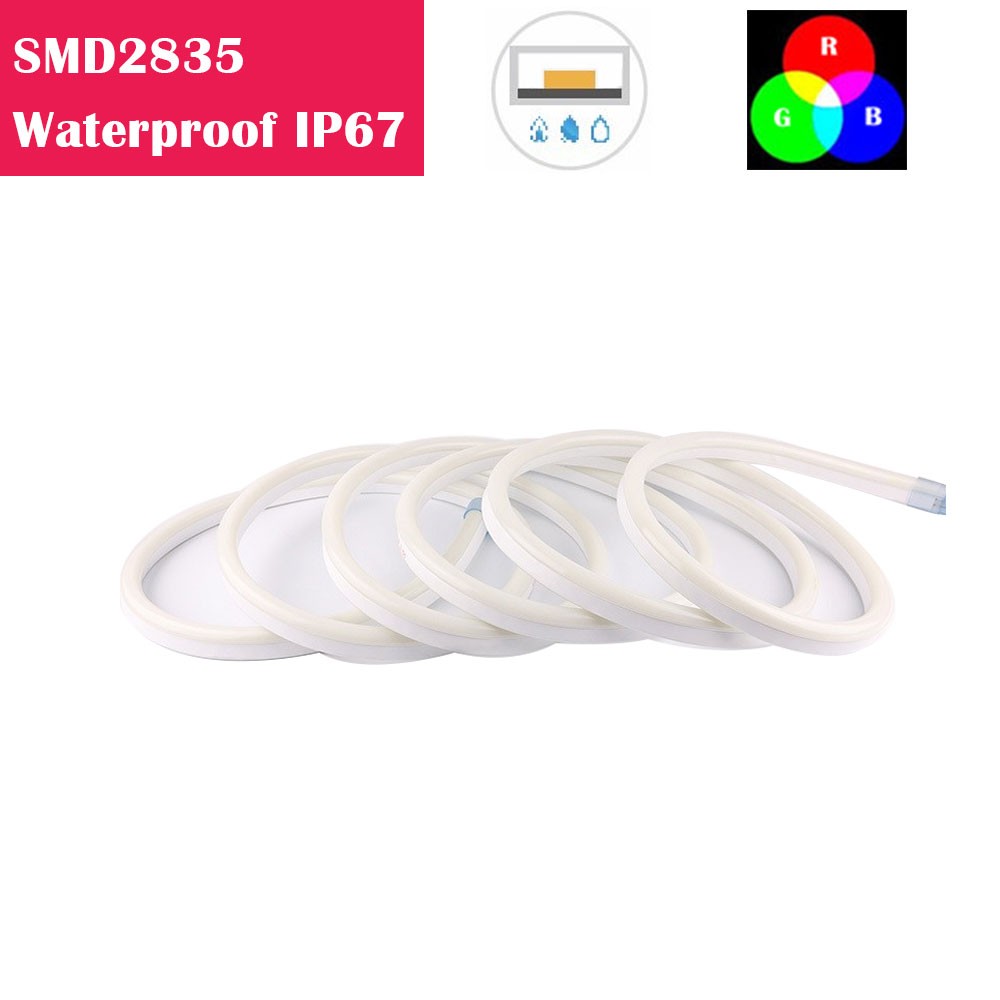 1 Meter 3.3ft RGB Color Waterproof IP67 SMD2835 Flexible LED Neon Light Strip