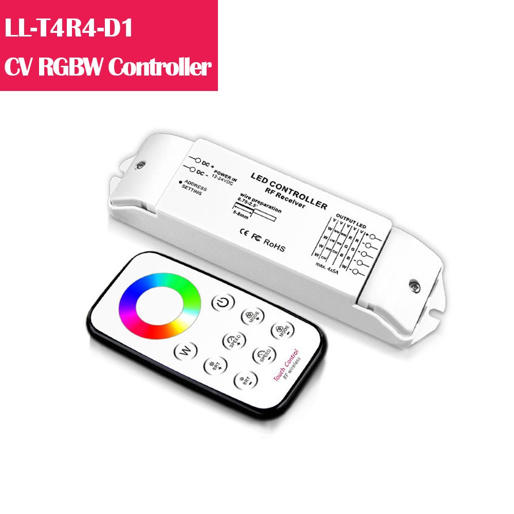 T4R4  RGBW Color Changing 12-24V Low Voltage LED Controller
