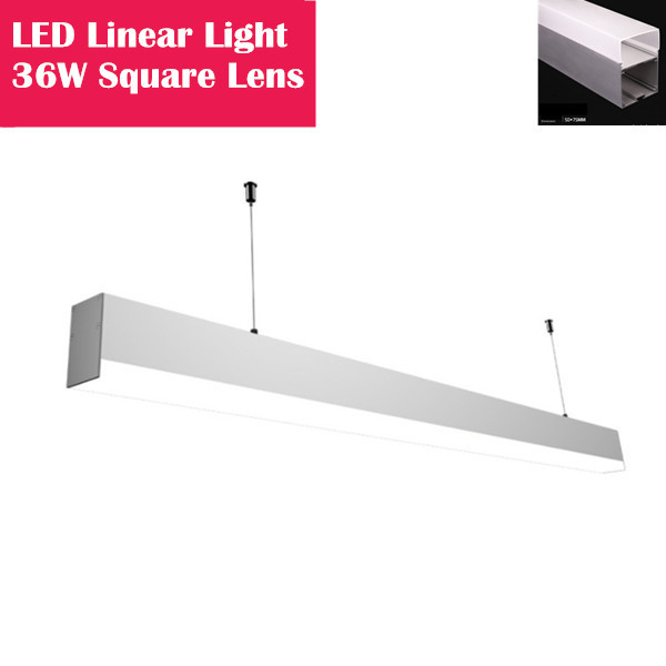 80W 3.3 Feet Square Diffuser LED Linear Pendant Light Fixture