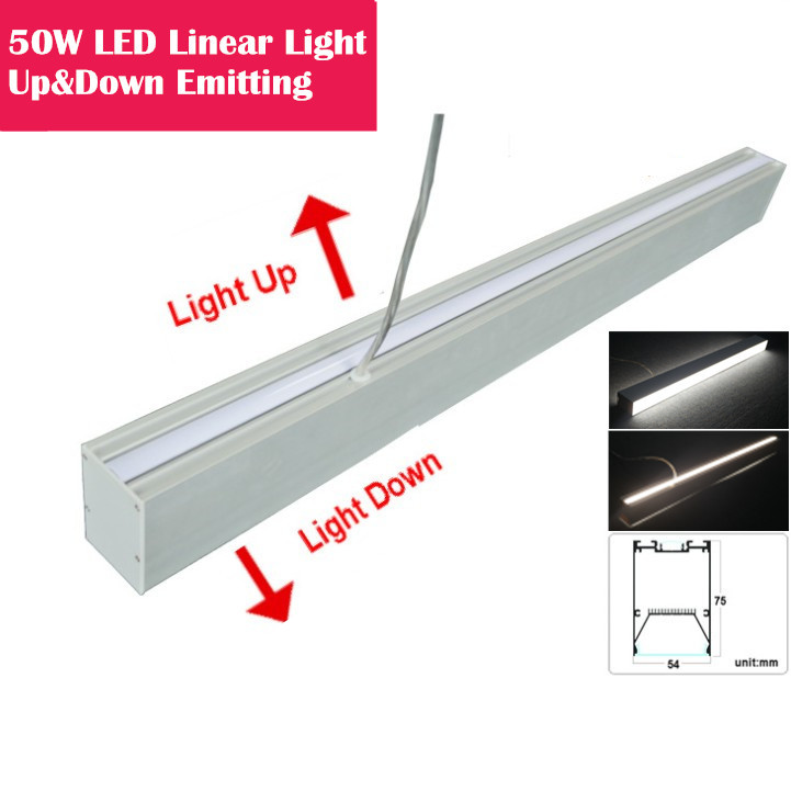 50W 4 Feet UP& Down Dual Side Emitting LED Linear Pendant Light Fixture