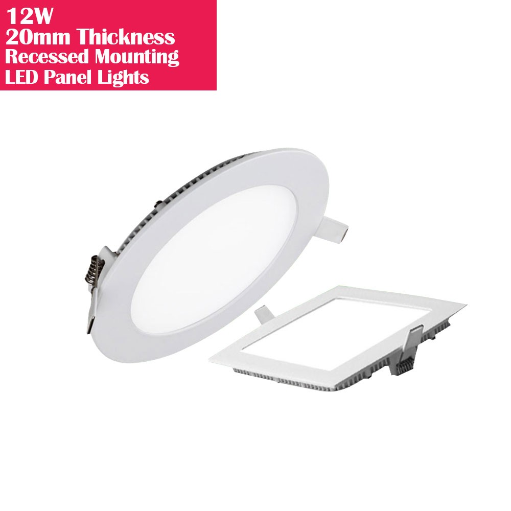 12W  Recessed Mounting LED Panel Lights in 20mm Thickness