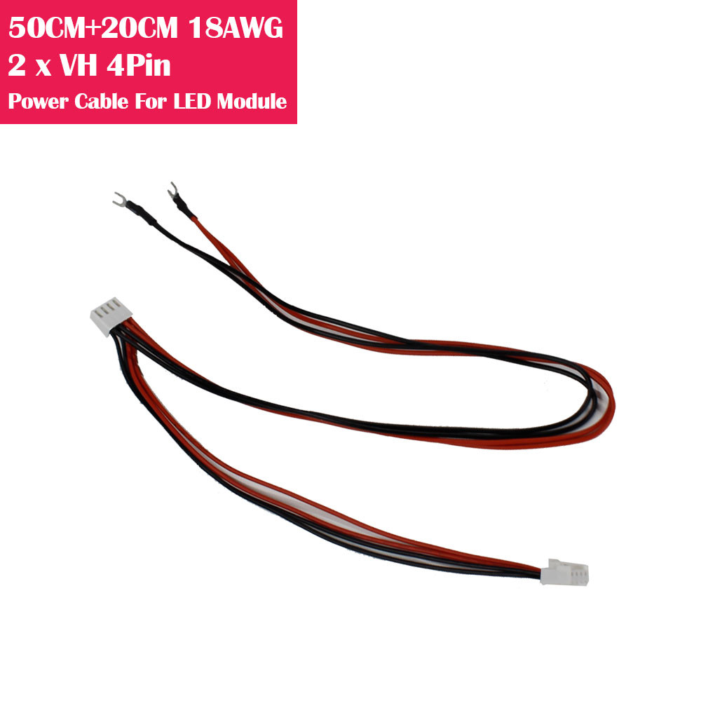 50CM Input Y Type Terminal Output 2x VH 4Pin 18AWG Power Cable For LED Display Modules