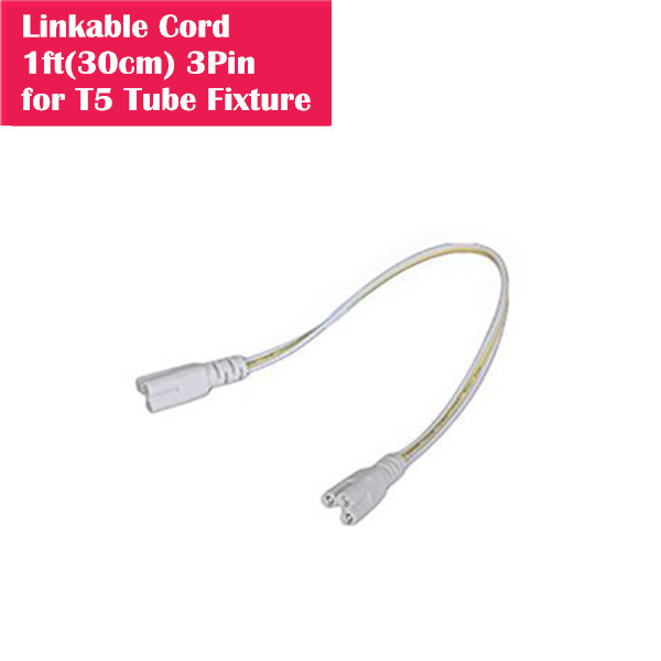 T5/T8 30cm Linkable Extension Cable Wire Connector for Integrated LED Tube Light / Tube Fixture