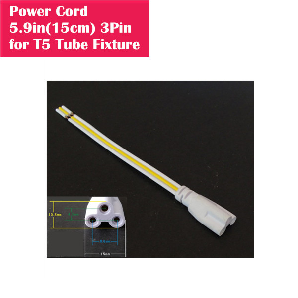 Integrated LED Tube light 3 prong power lead cable
