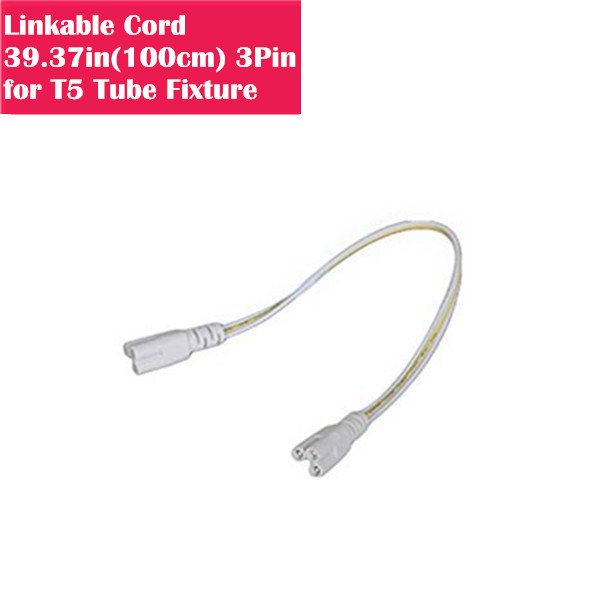 T5/T8 100cm Linkable Extension Cable Wire Connector for Integrated LED Tube Light / Tube Fixture