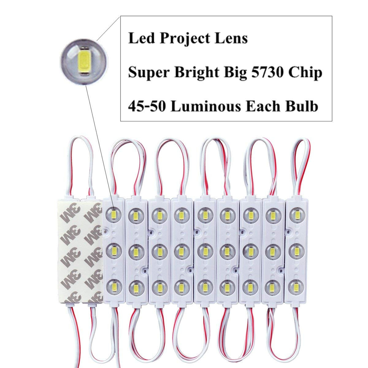 Details about   20x 5730 SMD Waterproof LED Strip String Light 2LED Module Lamp AD Decor DC 12V 