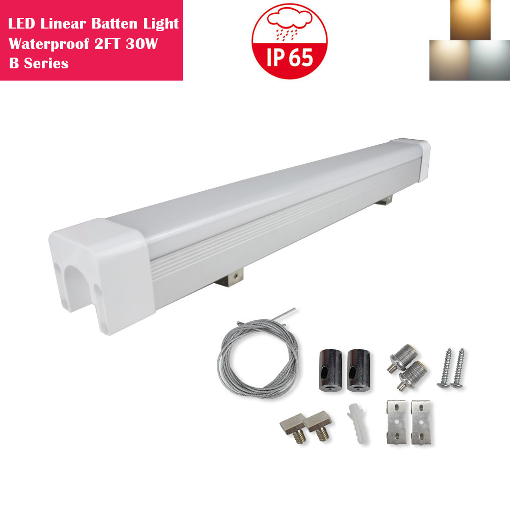 2 Feet 30Watt Tri-proof (Waterproof IP65, Dustproof, Corrosion-Proof) Linear LED Tube Light-Model B