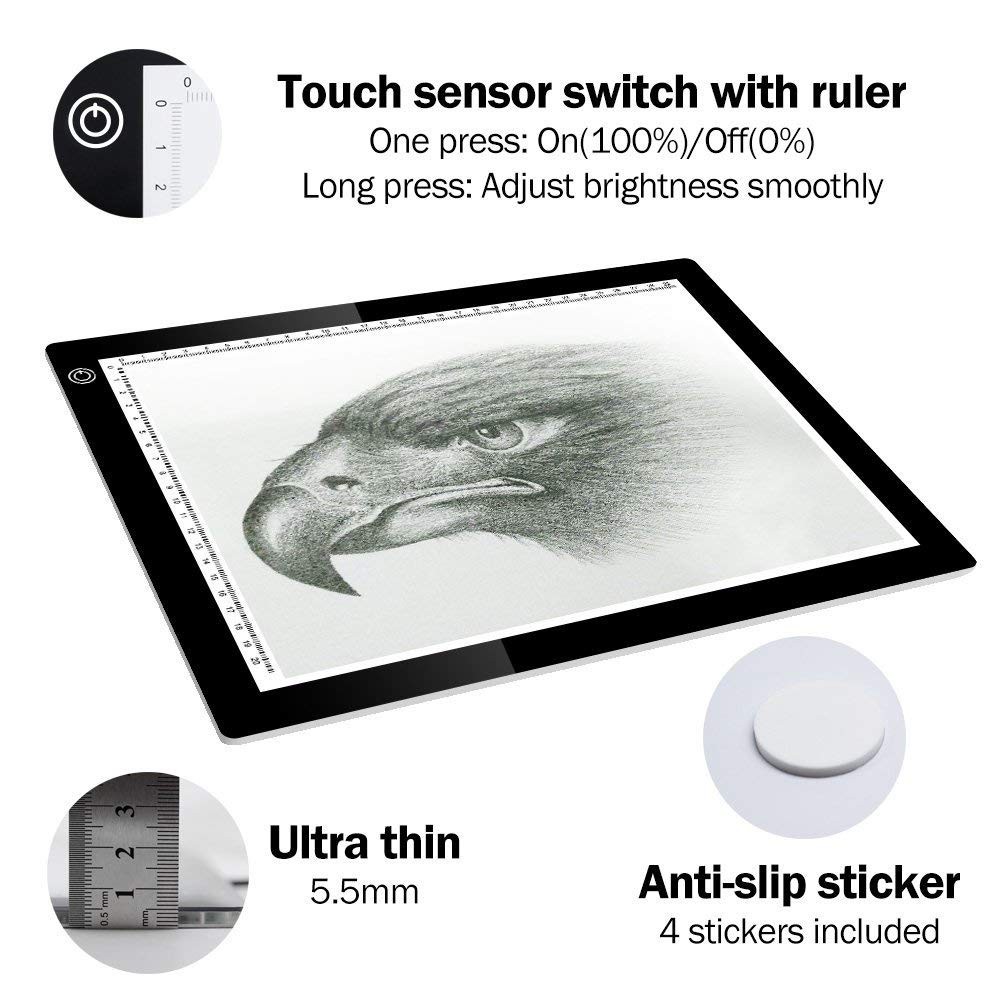 NEW A4 Drawing Tablet Board USB Powered Dimmable LED Light Pad For