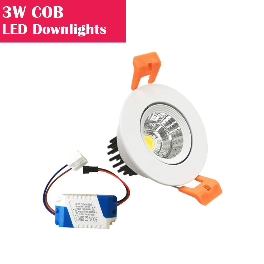 3W Recessed LED Downlight Kit include Driver