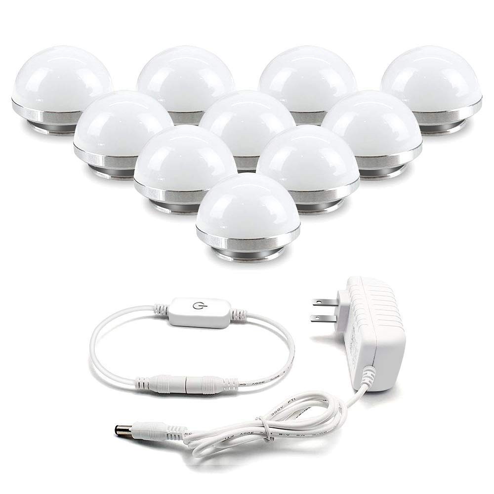 inShareplus Hollywood Style LED Vanity Mirror Lights Kit with 10 Dimmable Light Bulbs, Perfect for Makeup Vanity Table Set in Dressing Room