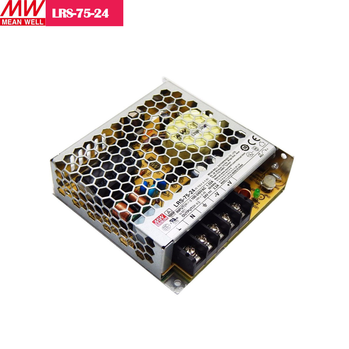 24V 3.2Amp 76.8W MEANWELL UL Certificated LRS series Switching Power Supply