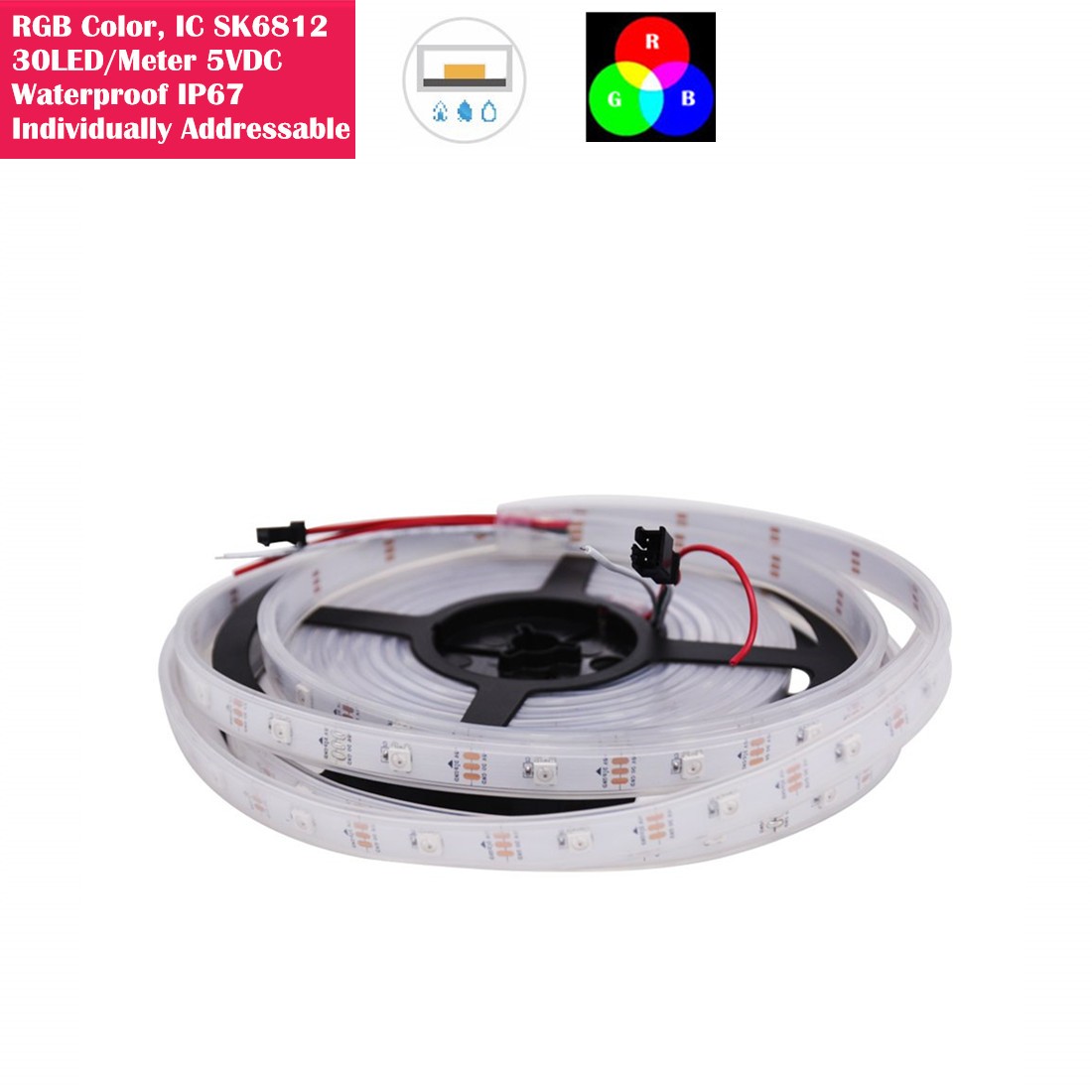 Buy WS2812B 5V Addressable RGB IP67 Waterproof LED Strip - 5m Online at