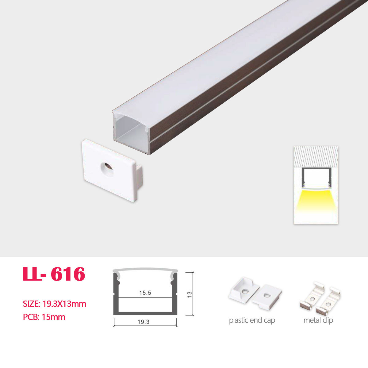 1M(3.28FT) 24.7MM*7MM LED Aluminum Profile Flush/Surface Mounting  for LED Rigid Strip Lighting System