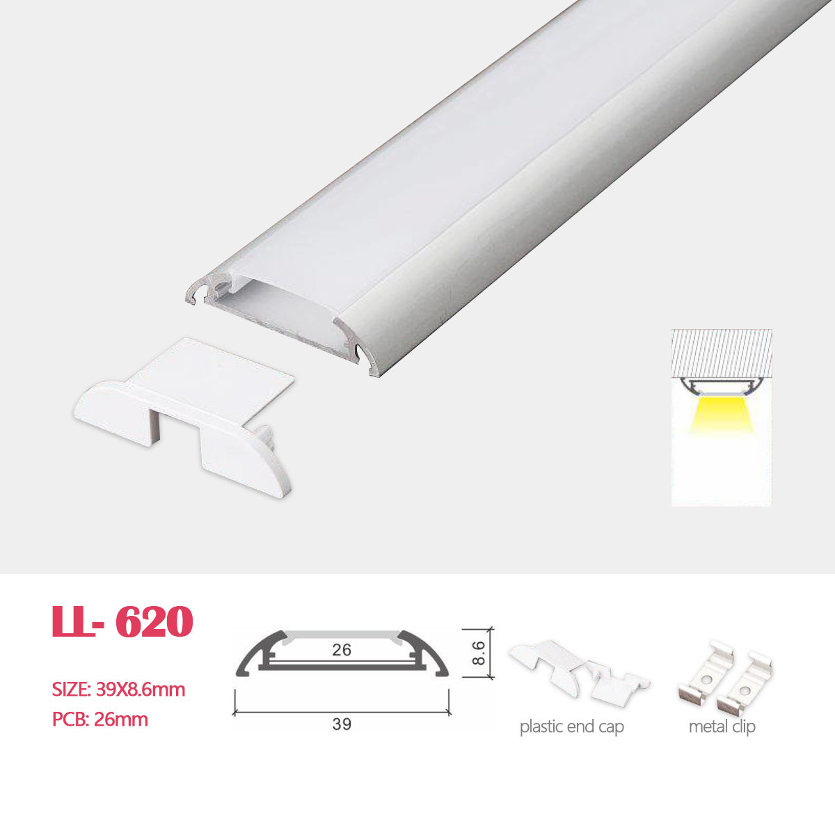 1M(3.28FT) 24.7MM*7MM  LED Aluminum Profile Flush/Surface Mounting for LED Rigid Strip Lighting System