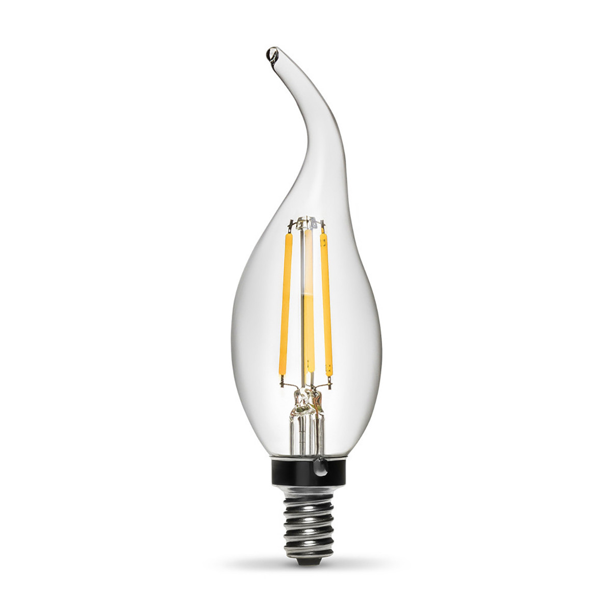4W Filament LED Candle Light Bulb Light C35 Flame Tip Chandelier Bulb with E14 Base 40W Equivalent Halogen Replacement