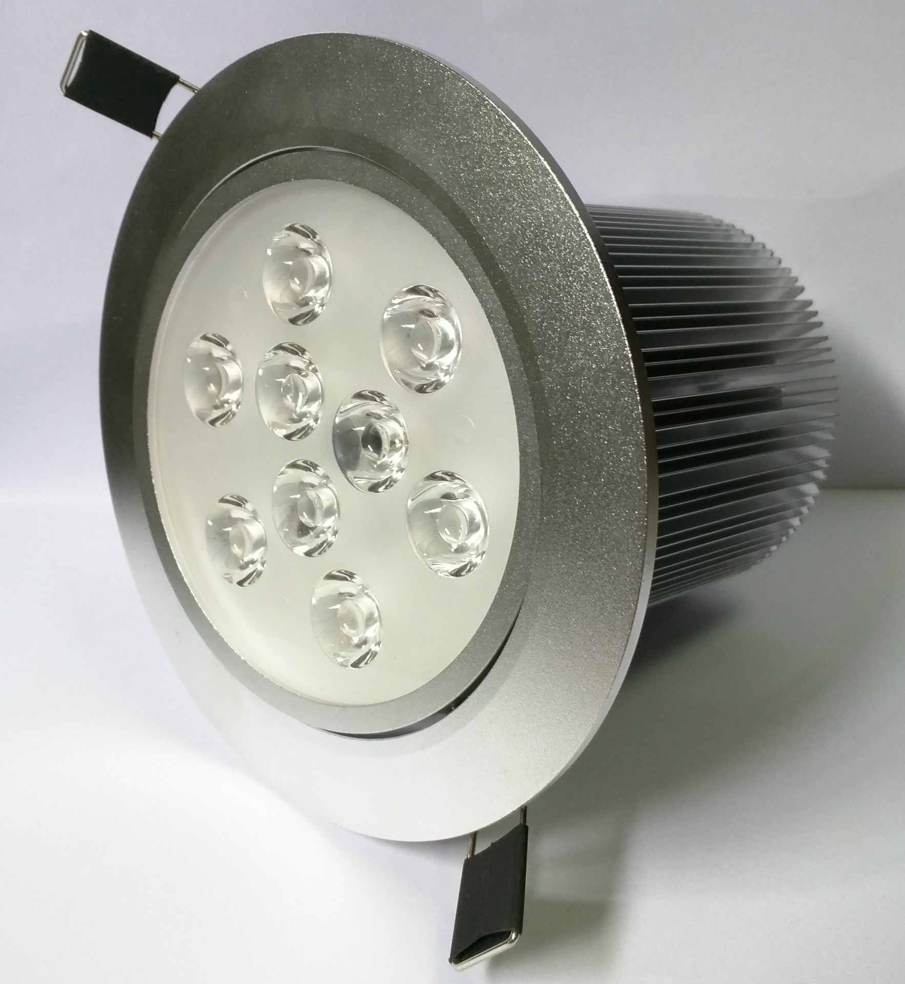 Directional 9W (Nine 1 watt) LED Downlight with Driver Included Silver Finish