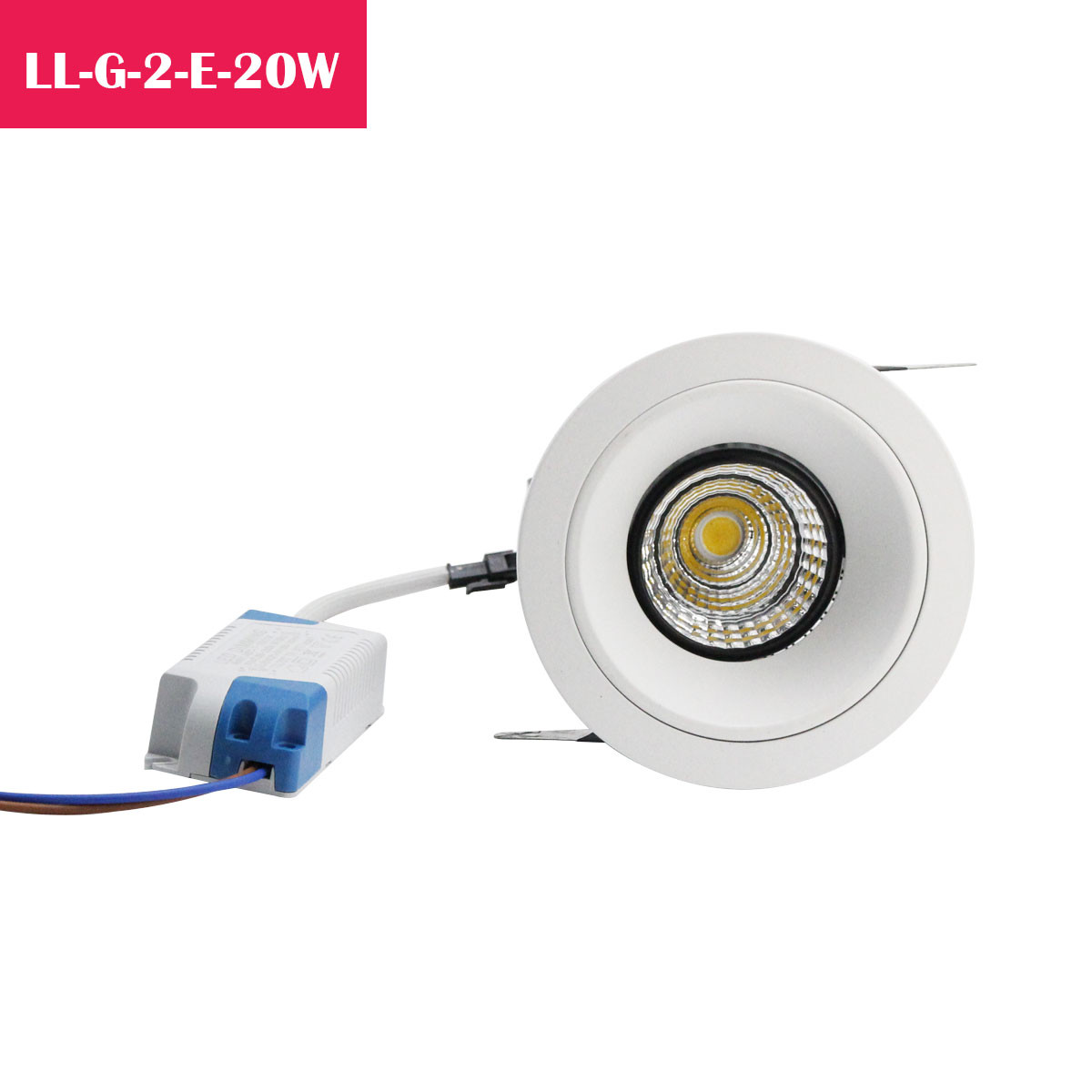 20W 3.66Inch Cutout Ф93mm Adjustable Recessed Roof Mounting LED Aluminum Downlights with Orthodrome