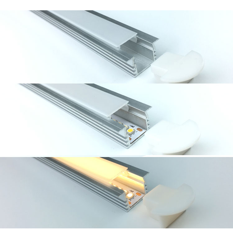 Discra 12PCS *1M V LED Profil, LED Aluminium Profil V Form mit Abdeckung,  Endkappen und Montageclips für LED-Streifen-Lichter,für LED-Streifen :  : Beleuchtung